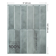 dimensions peel and stick backsplash tiles MOROCCO Grey Smart Tiles