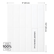 White peel-and-stick backsplash tile Smart Tiles dimensions