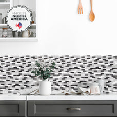 kitchen, bathroom peel and stick backsplash tiles MURANO Black, Grey, White Smart Tiles