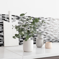 kitchen, bathroom peel and stick backsplash tiles MURANO Black, Grey, White Smart Tiles