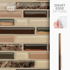 Smart Edge peel and stick backsplash tiles BELLAGIO Beige, Bronze, Brown Smart Tiles
