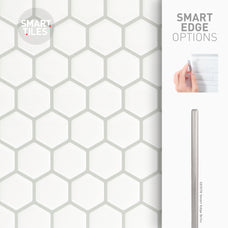 Smart Edge peel and stick backsplash tiles HEXA Black Smart Tiles
