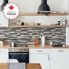 kitchen, bathroom peel and stick backsplash tiles MILANO Brown, Grey Smart Tiles