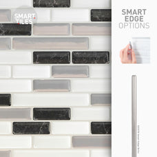 Smart Edge peel and stick backsplash tiles MURETTO Black, Grey, White Smart Tiles