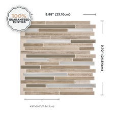 Dimensions peel and stick backsplash tiles CAPRI Beige Smart Tiles