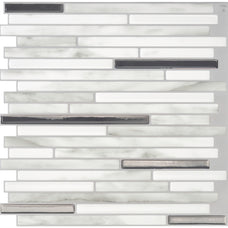 CAPRI Grey, White peel and stick backsplash tile smart tiles for kitchen, bathroom, vr and fireplace
