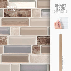 Smart Edge peel and stick backsplash tiles CRESCENDO Beige, Brown, Grey Smart Tiles