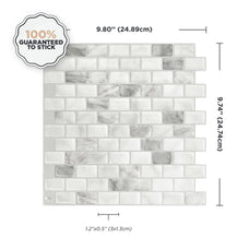 Dimensions peel and stick backsplash tiles RAVENNA Grey, White Smart Tiles