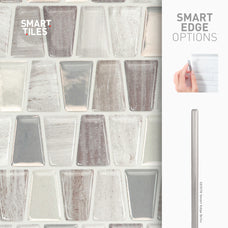 Smart Edge peel and stick backsplash tiles CAVALIS Stainless Steel Smart Tiles
