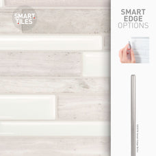 Smart Edge peel and stick backsplash tiles MILANO Beige, White Smart Tiles
