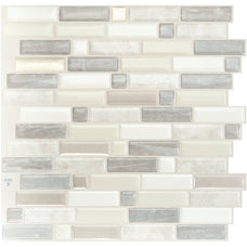 CRESCENDO Ivory peel and stick backsplash tile smart tiles for kitchen, bathroom, vr and fireplace