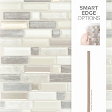 smart edge peel and stick backsplash tiles CRESCENDO Ivory Smart Tiles