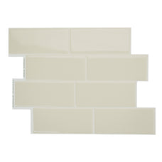 METRO Beige peel and stick backsplash tile smart tiles for kitchen, bathroom, vr and fireplace