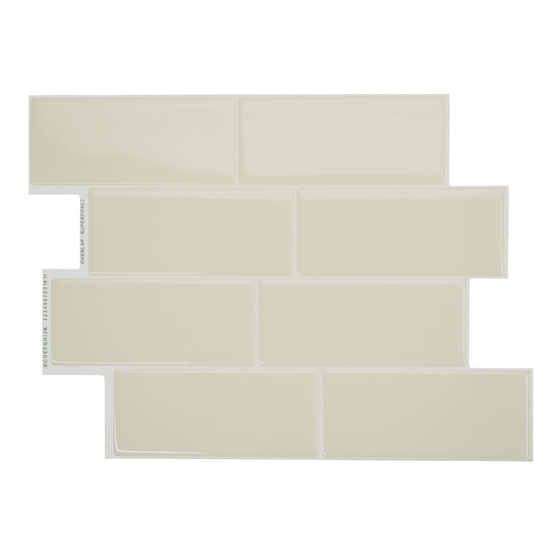 METRO Beige peel and stick backsplash tile smart tiles for kitchen, bathroom, vr and fireplace