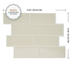 Dimensions peel and stick backsplash tiles METRO Beige Smart Tiles