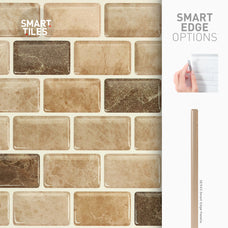 Smart Edge peel and stick backsplash tiles RAVENNA Beige, Brown Smart Tiles