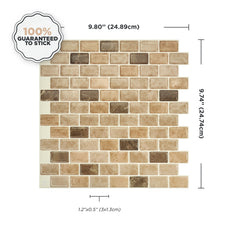 Dimensions peel and stick backsplash tiles RAVENNA Beige, Brown Smart Tiles