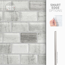 Smart Edge peel and stick backsplash tiles RAVENNA Grey Smart Tiles