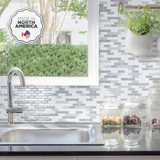 kitchen, bathroom peel and stick backsplash tiles MURETTO Grey, White Smart Tiles