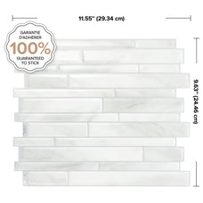 dimensions peel and stick backsplash tiles MILANO Grey, White Smart Tiles