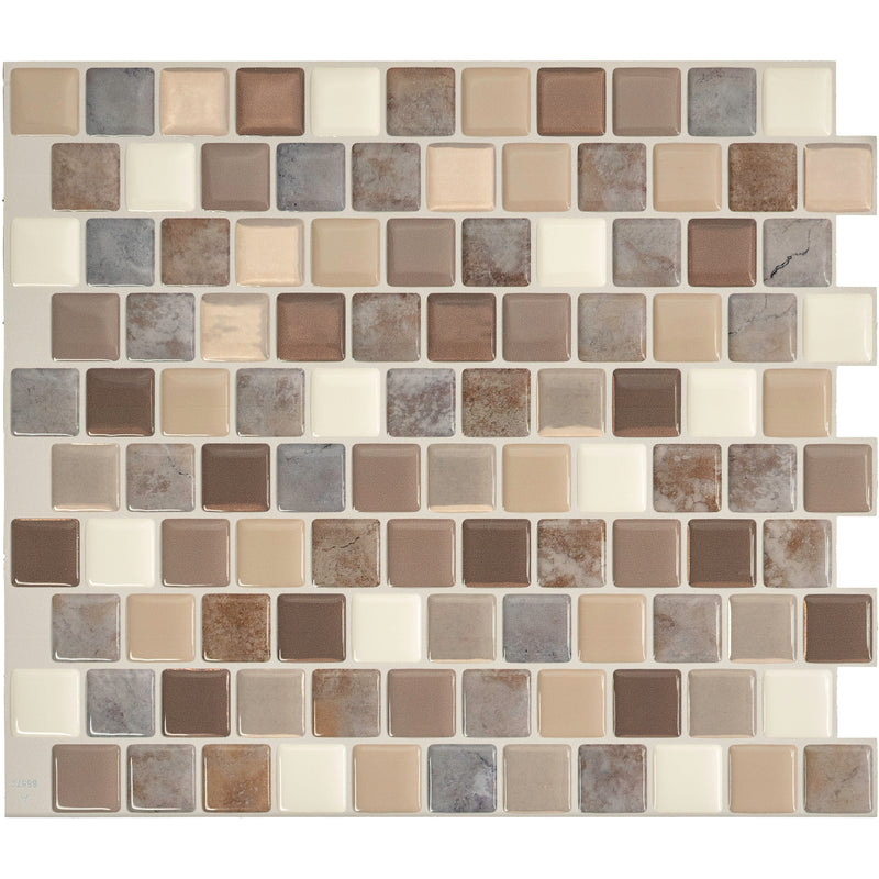 BRIXIA Beige, Brown peel and stick backsplash tile smart tiles for kitchen, bathroom, vr and fireplace