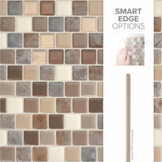 smart edge peel and stick backsplash tiles BRIXIA Beige, Brown Smart Tiles