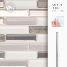 Smart Edge peel and stick backsplash tiles MILENZA Grey Smart Tiles