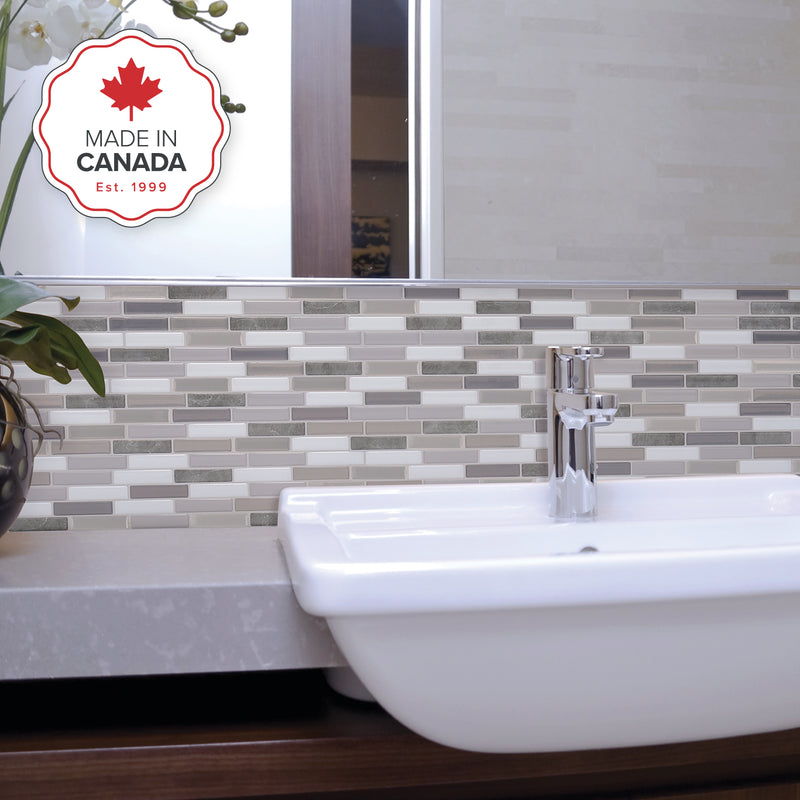 MILENZA Grey peel and stick backsplash tile smart tiles for kitchen, bathroom, vr and fireplace