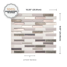 Dimensions peel and stick backsplash tiles MILENZA Grey Smart Tiles