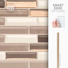 Smart Edge peel and stick backsplash tiles MILENZA Beige Smart Tiles