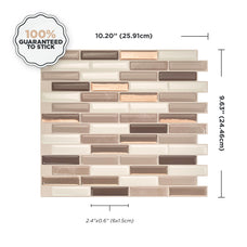 Dimensions peel and stick backsplash tiles MILENZA Beige Smart Tiles