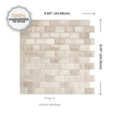Dimensions peel and stick backsplash tiles RAVENNA Beige Smart Tiles