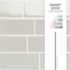 smart edge peel and stick backsplash tiles METRO Grey Smart Tiles