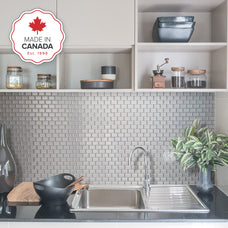 kitchen, bathroom peel and stick backsplash tiles RAVENNA Stainless Steel Smart Tiles
