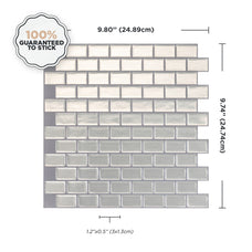 Dimensions peel and stick backsplash tiles RAVENNA Stainless Steel Smart Tiles