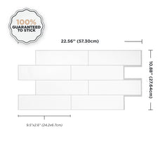 Dimensions peel and stick backsplash tiles XL OSLO White Smart Tiles