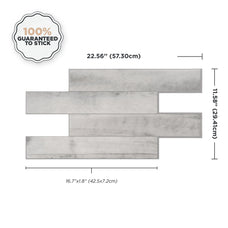 Dimensions peel and stick backsplash tiles NORWAY Grey Smart Tiles