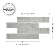 Dimensions peel and stick backsplash tiles NORWAY Grey Smart Tiles