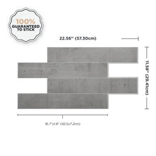 Dimensions peel and stick backsplash tiles NORWAY Grey Smart Tiles