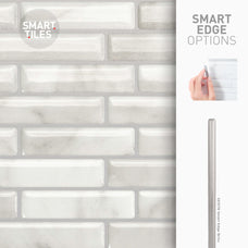 Smart Edge peel and stick backsplash tiles MILENZA Grey Smart Tiles