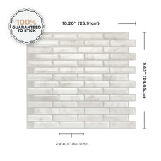 Dimensions peel and stick backsplash tiles MILENZA Grey Smart Tiles