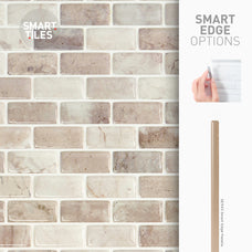 Smart Edge peel and stick backsplash tiles MANDOLIA Beige Smart Tiles