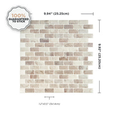 Dimensions peel and stick backsplash tiles MANDOLIA Beige Smart Tiles