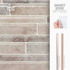 Smart Edge peel and stick backsplash tiles MILANO Beige, Grey Smart Tiles