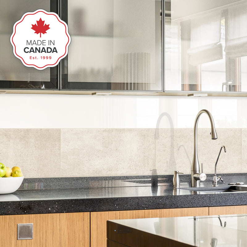 BLOK Beige peel and stick backsplash tile smart tiles for kitchen, bathroom, vr and fireplace