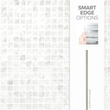 smart edge peel and stick backsplash tiles BLOK Grey, White Smart Tiles