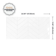 Dimensions peel and stick backsplash tiles BLOK White Smart Tiles
