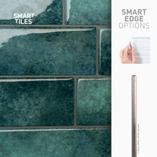 Smart Edge peel and stick backsplash tiles METRO Green Smart Tiles