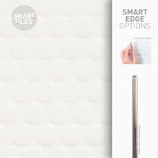 Smart Edge peel and stick backsplash tiles PENNY White Smart Tiles