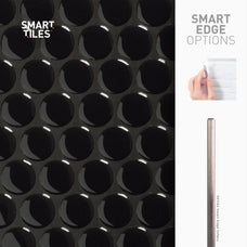 Smart Edge peel and stick backsplash tiles PENNY Black Smart Tiles